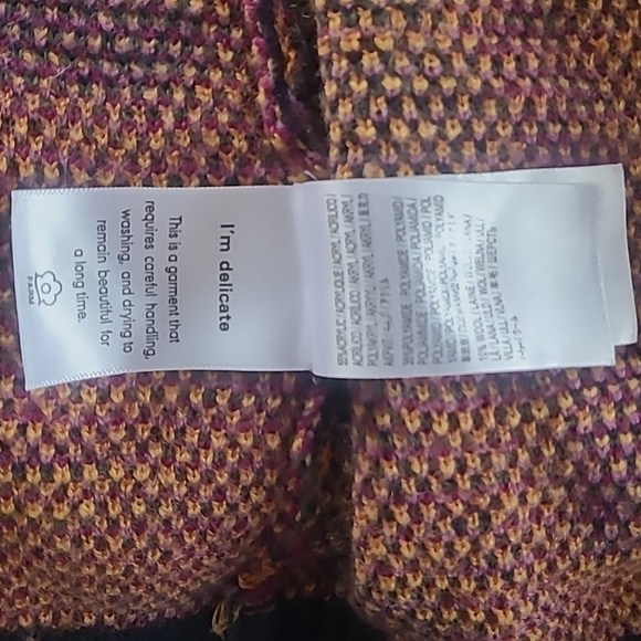 FARM Rio Flowerdoscopic Floral Knit Cardigan Navy Purple Yellow Long Sleeve S - Picture 6 of 8